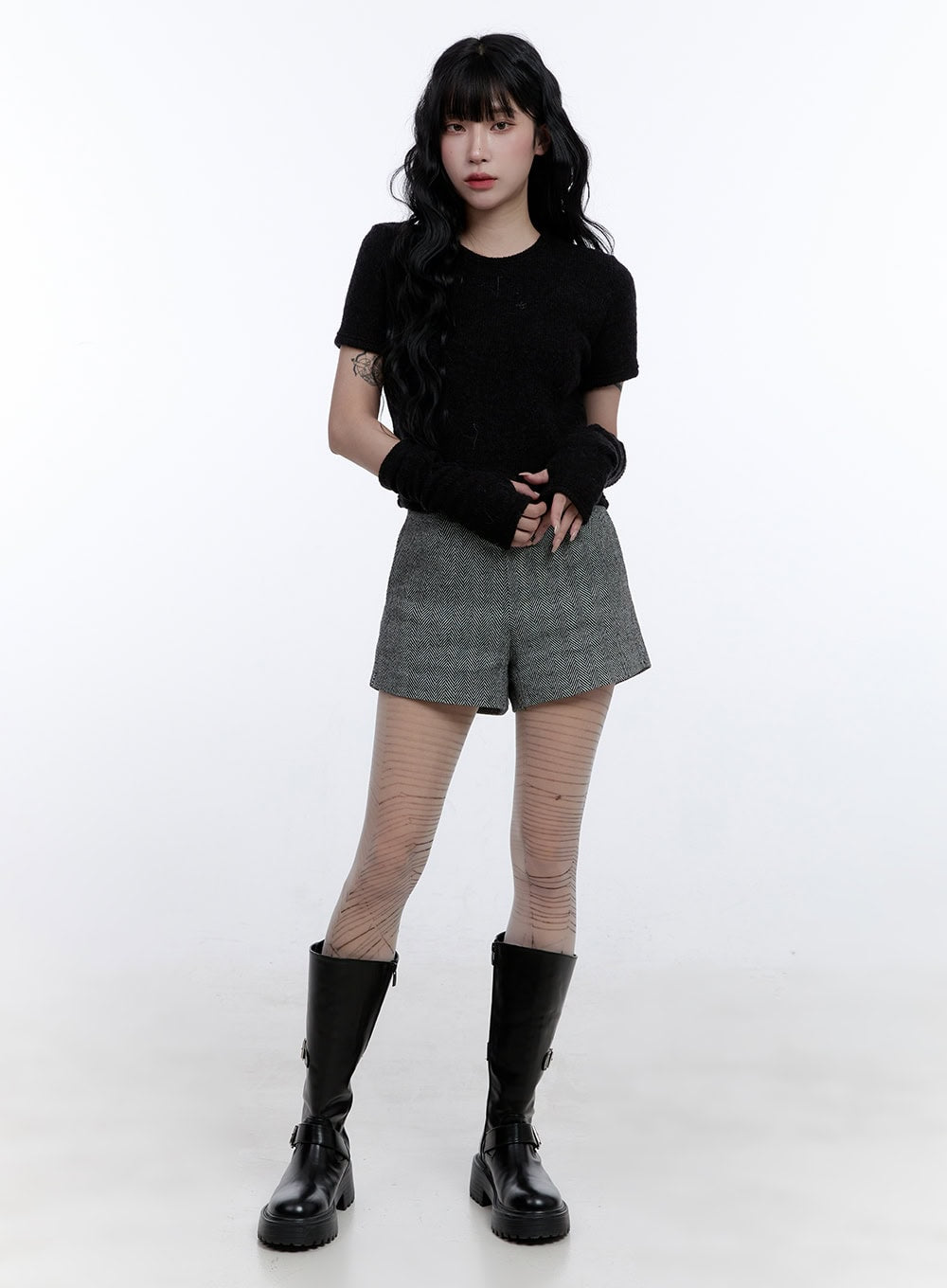 Knitted Top & Hand Warmer Set CD416