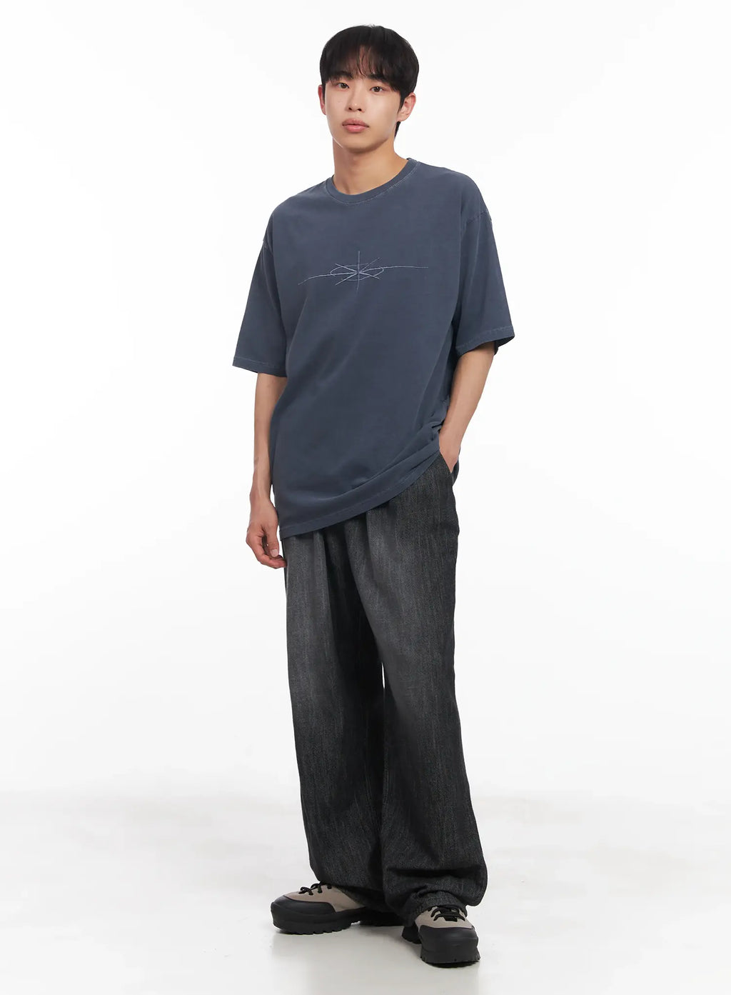 Men's Adjustable Linen Denim Pants (Black) IU518