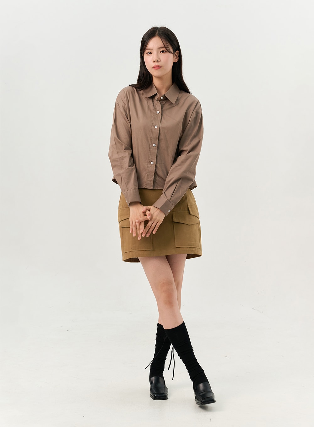 Crop Buttoned Blouse OO325