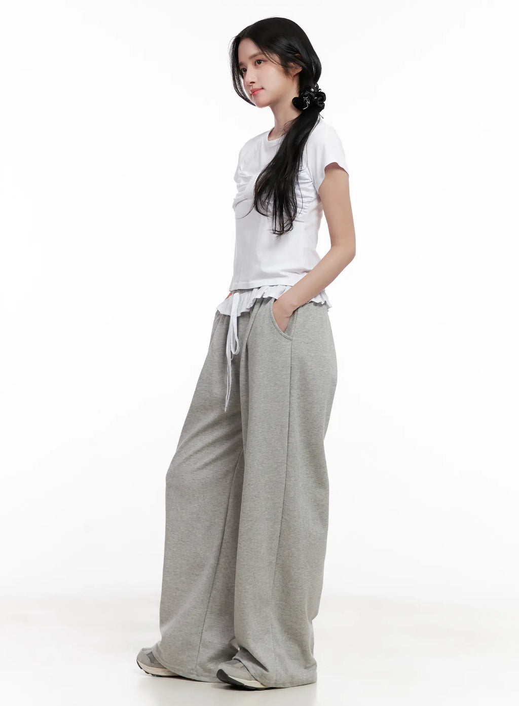 Ruffle Wide-Leg Sweatpants CL516