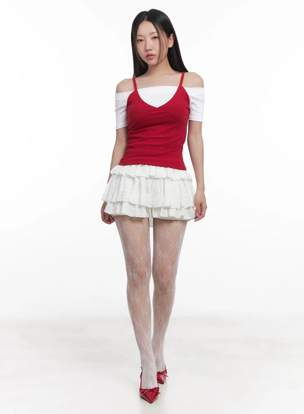 Off-Shoulder Ribbed Tee CU516