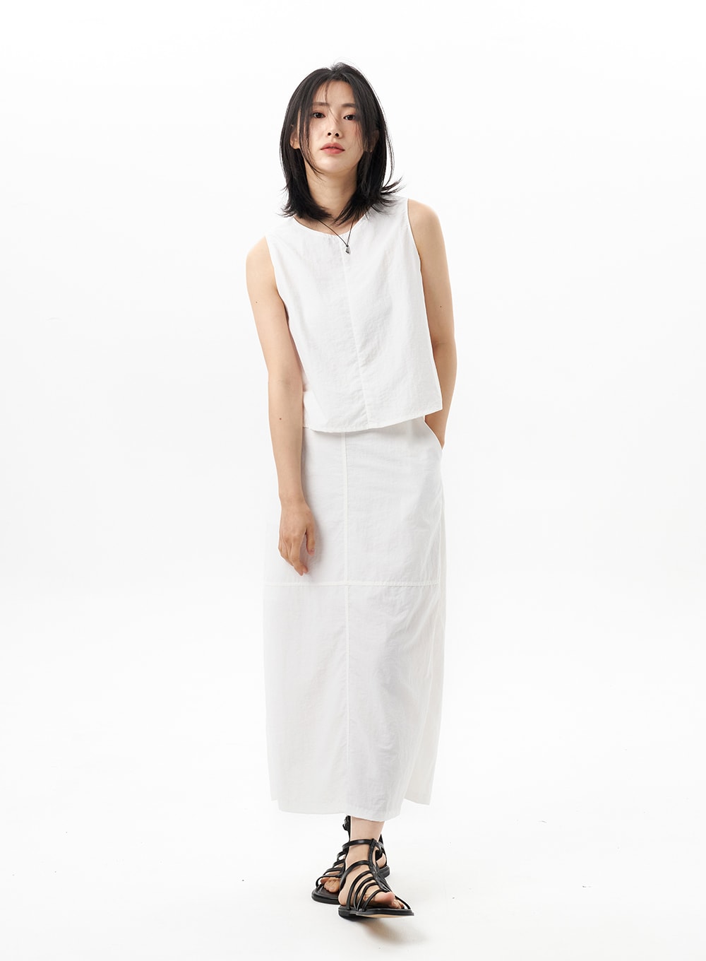 Nylon Maxi Skirt OU314