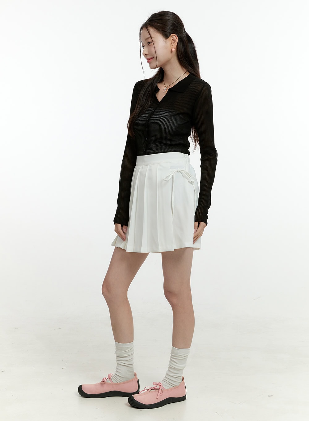 Pleated Wrap Mini Skort OL430