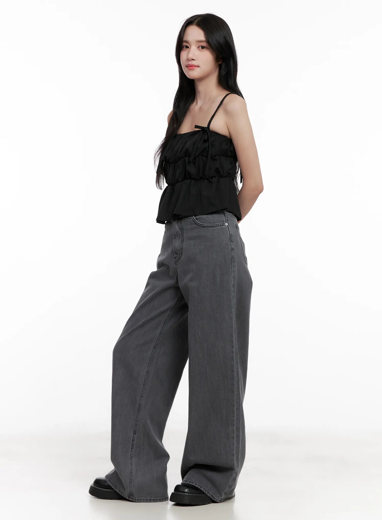 Jiyeon Dark Gray Denim Jeans CL516