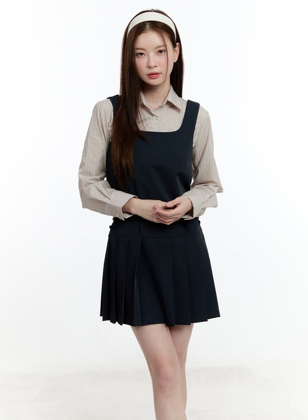 Square Neck Pleated Mini Dress CM521