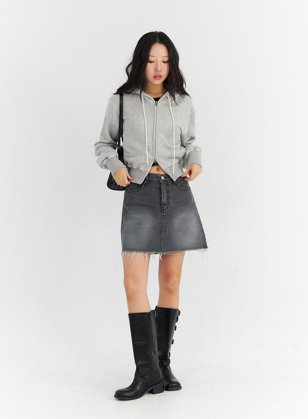 Distressed Washed Mini Skirt CN306