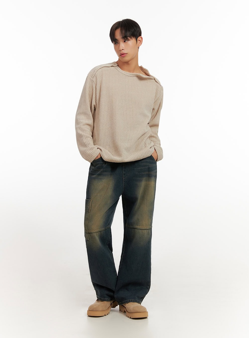Men's Long Sleeve Solid Sweater ID406