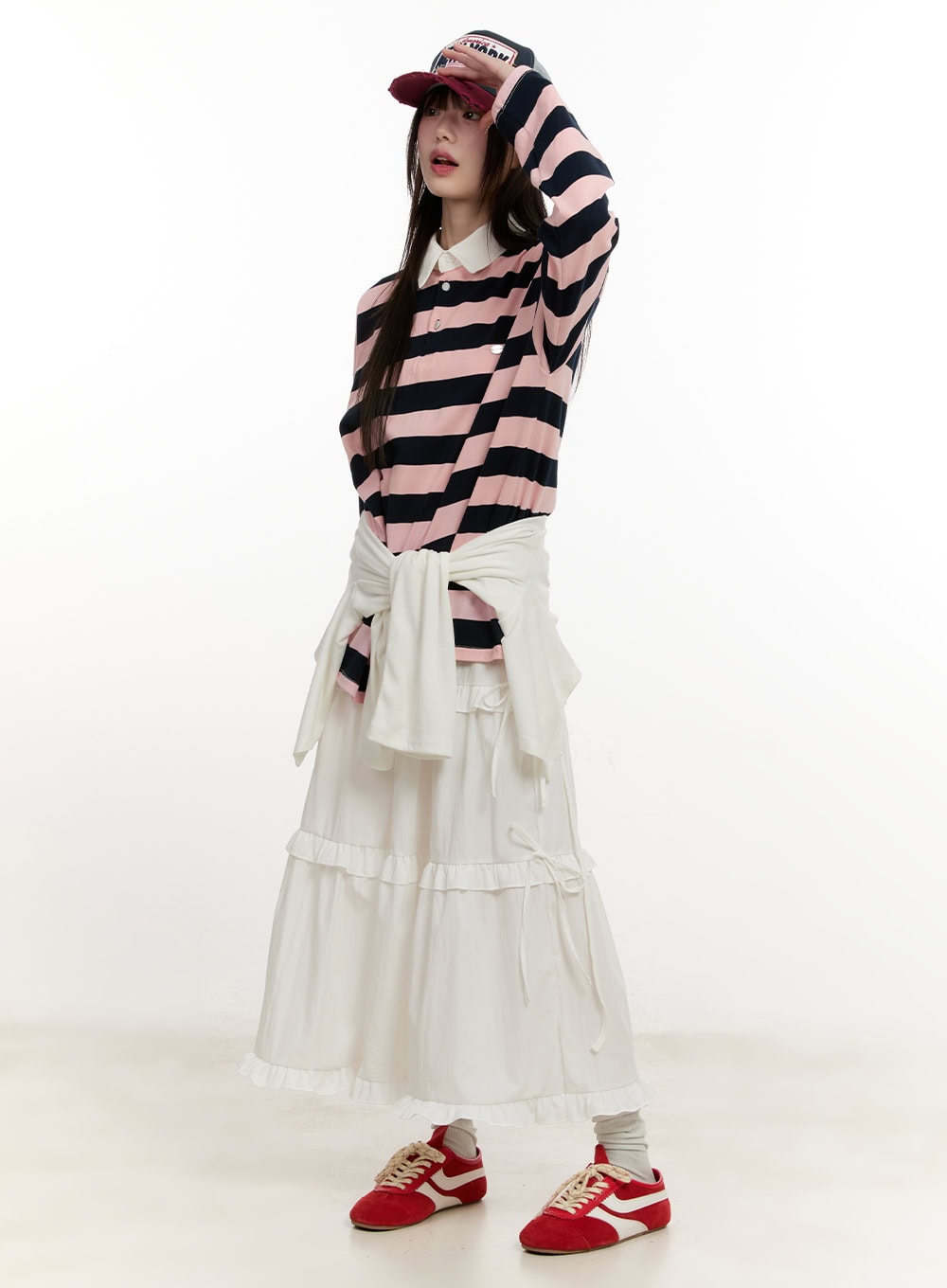 Striped Long Sleeve Polo Shirt CM514