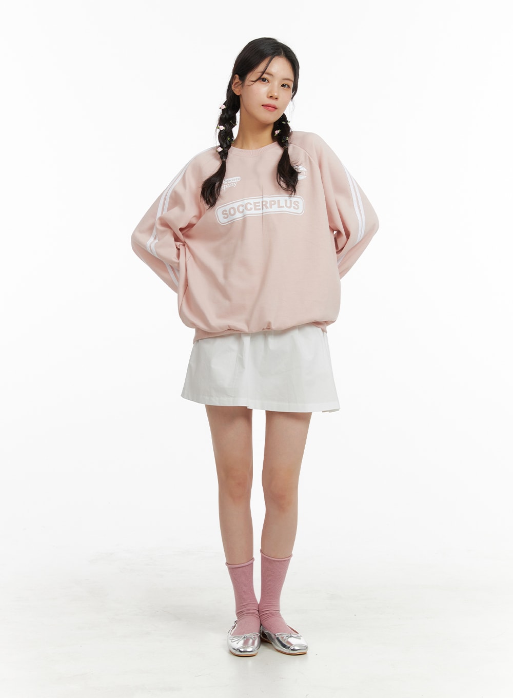 Semi-Shirred Cotton Mini Skirt OM420