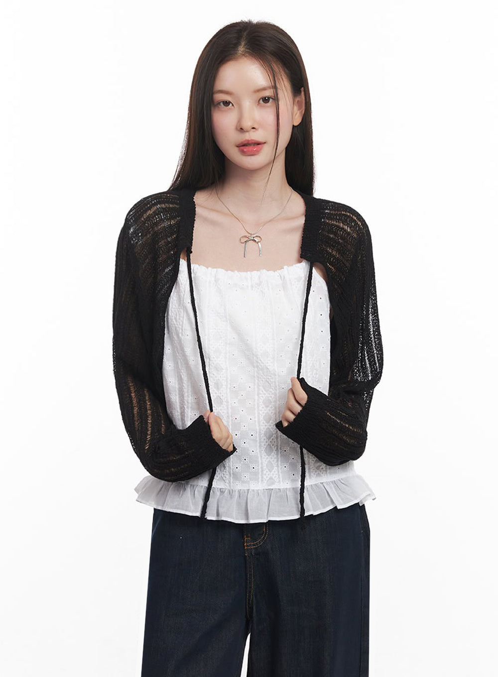 Sheer Knit Bolero Cardigan IY509