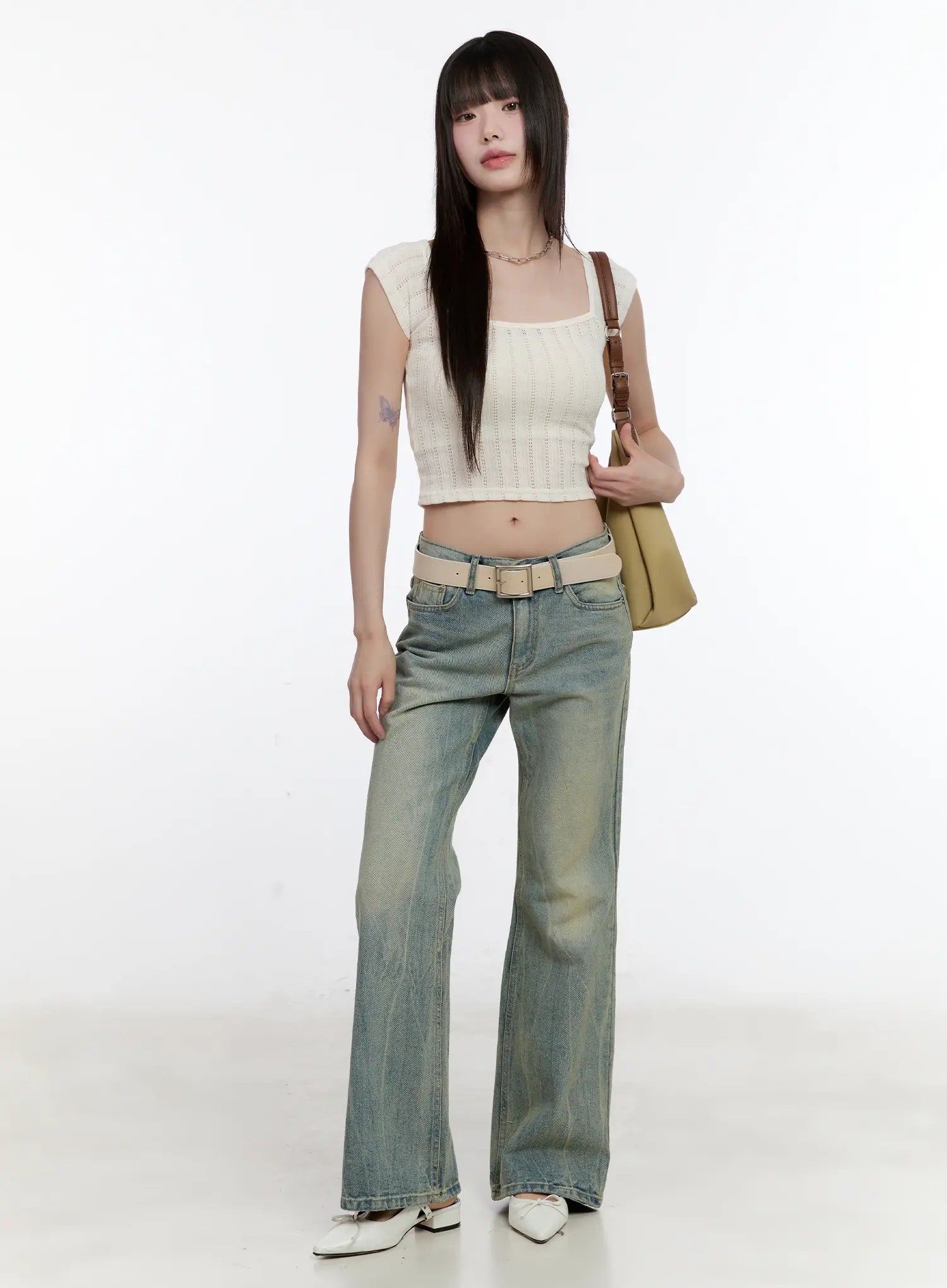 Roa Vintage Blue Flared Denim Jeans CL504