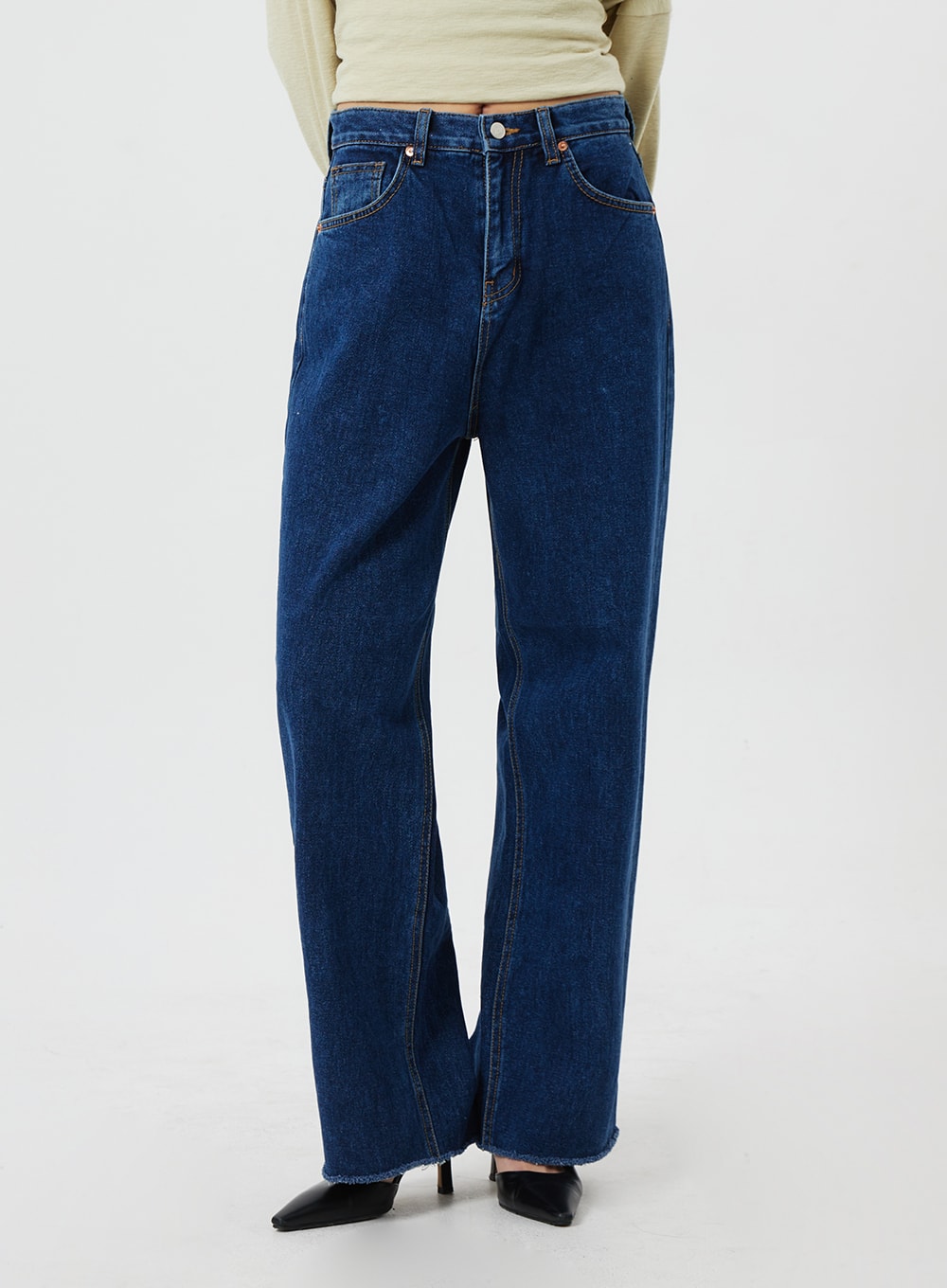 Wide Leg Dark Wash Jeans CF323