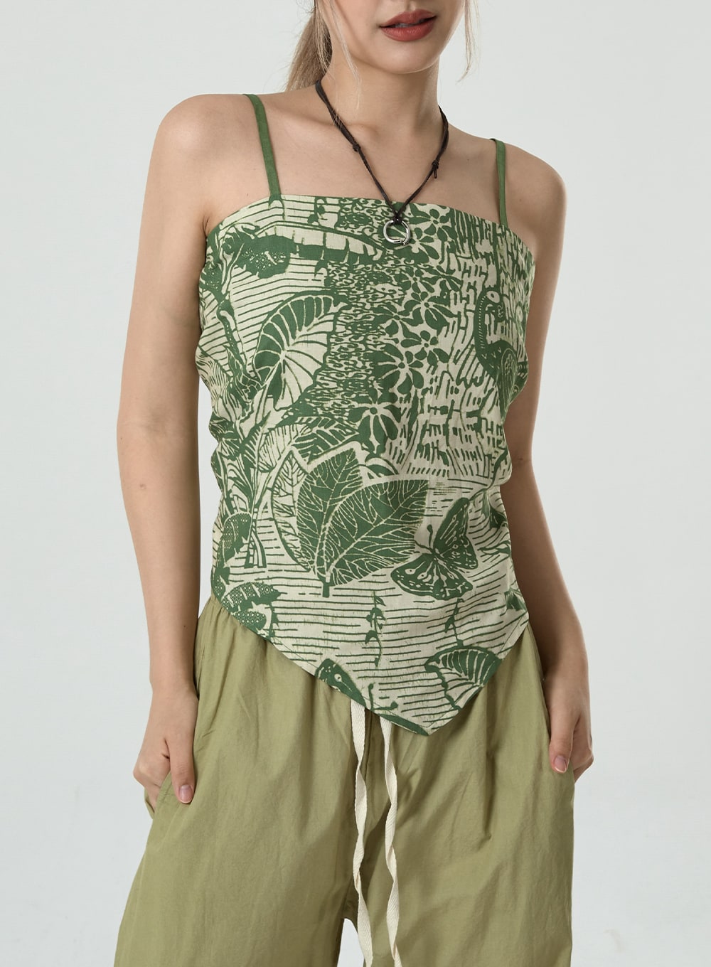 Leaves Scarf Cami Top CU6