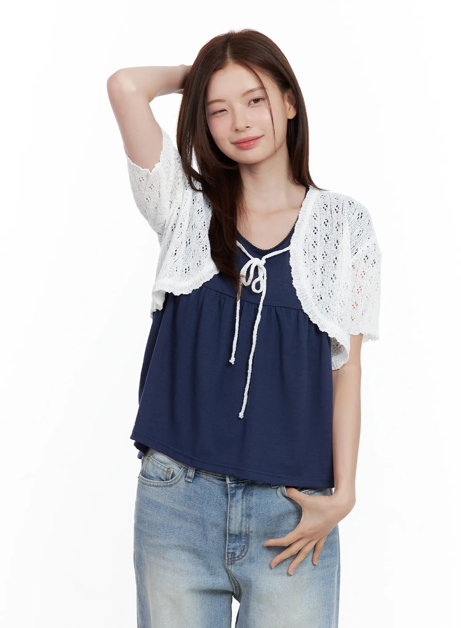 Short-Sleeve Knit Bolero CL502