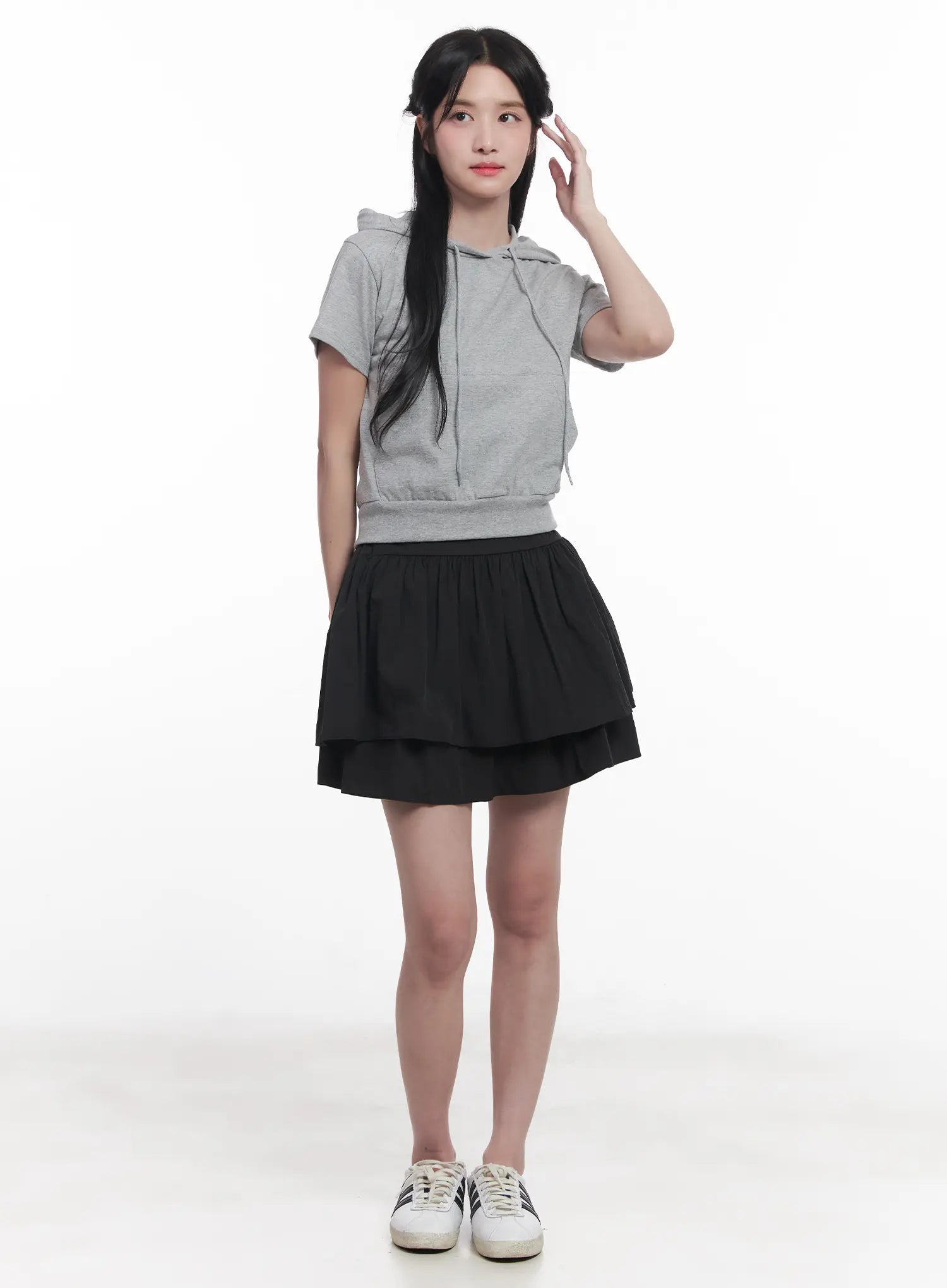 Shirred Ruffle Mini Skirt CU525