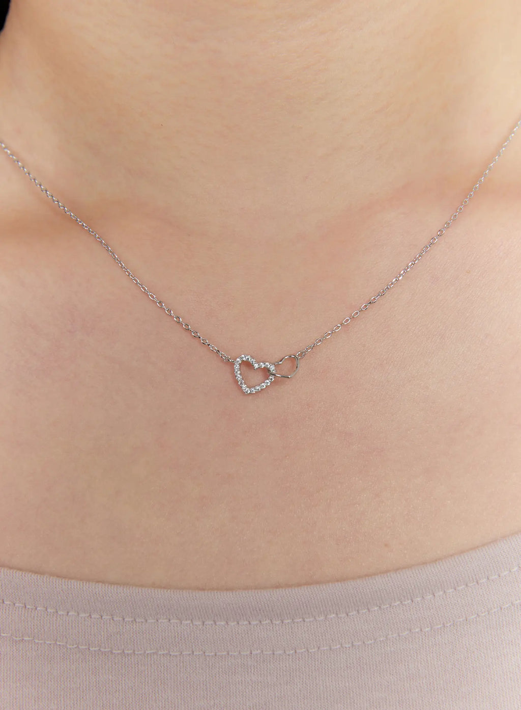Double Heart Necklace IS517