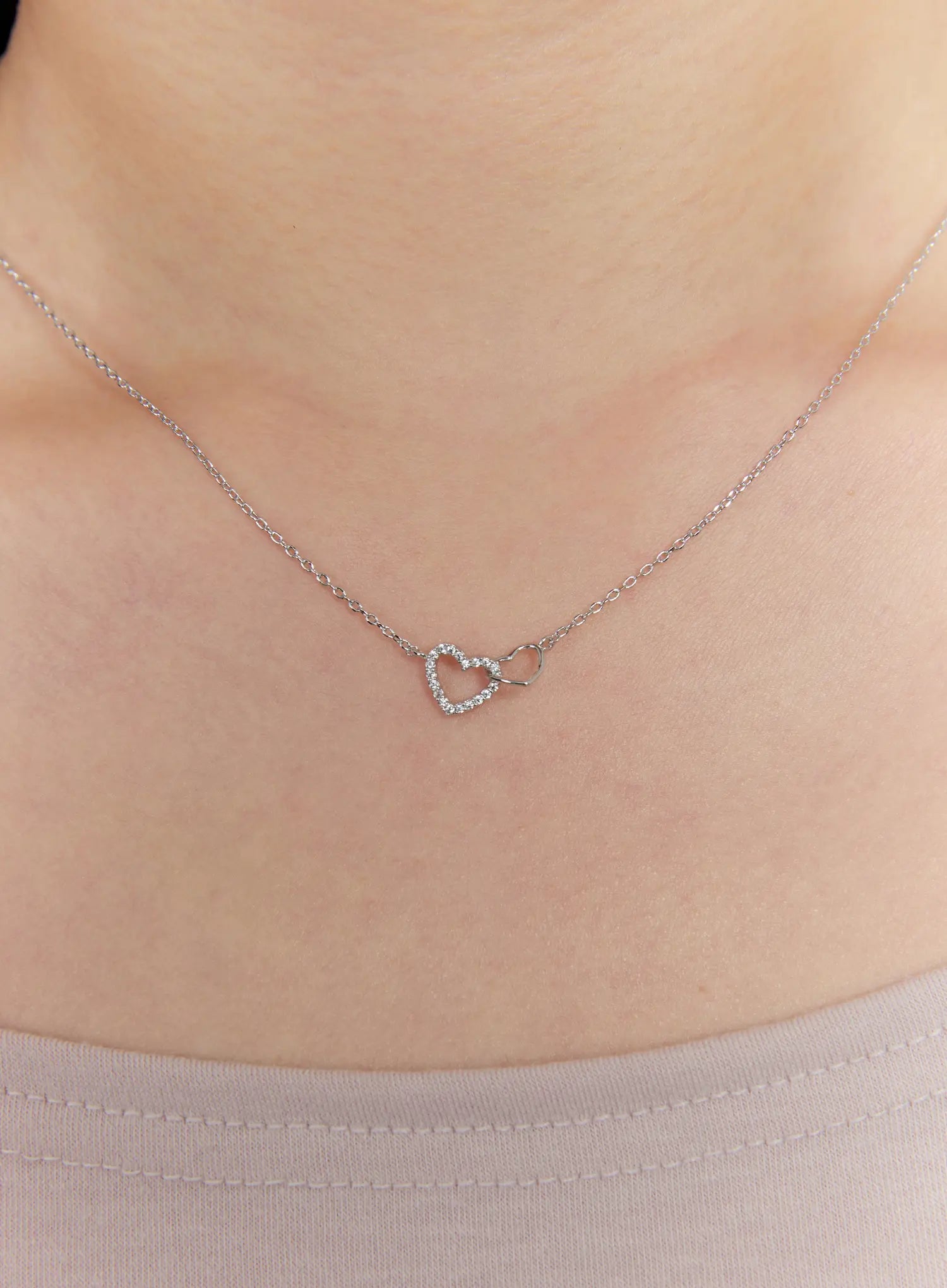 Double Heart Necklace IS517
