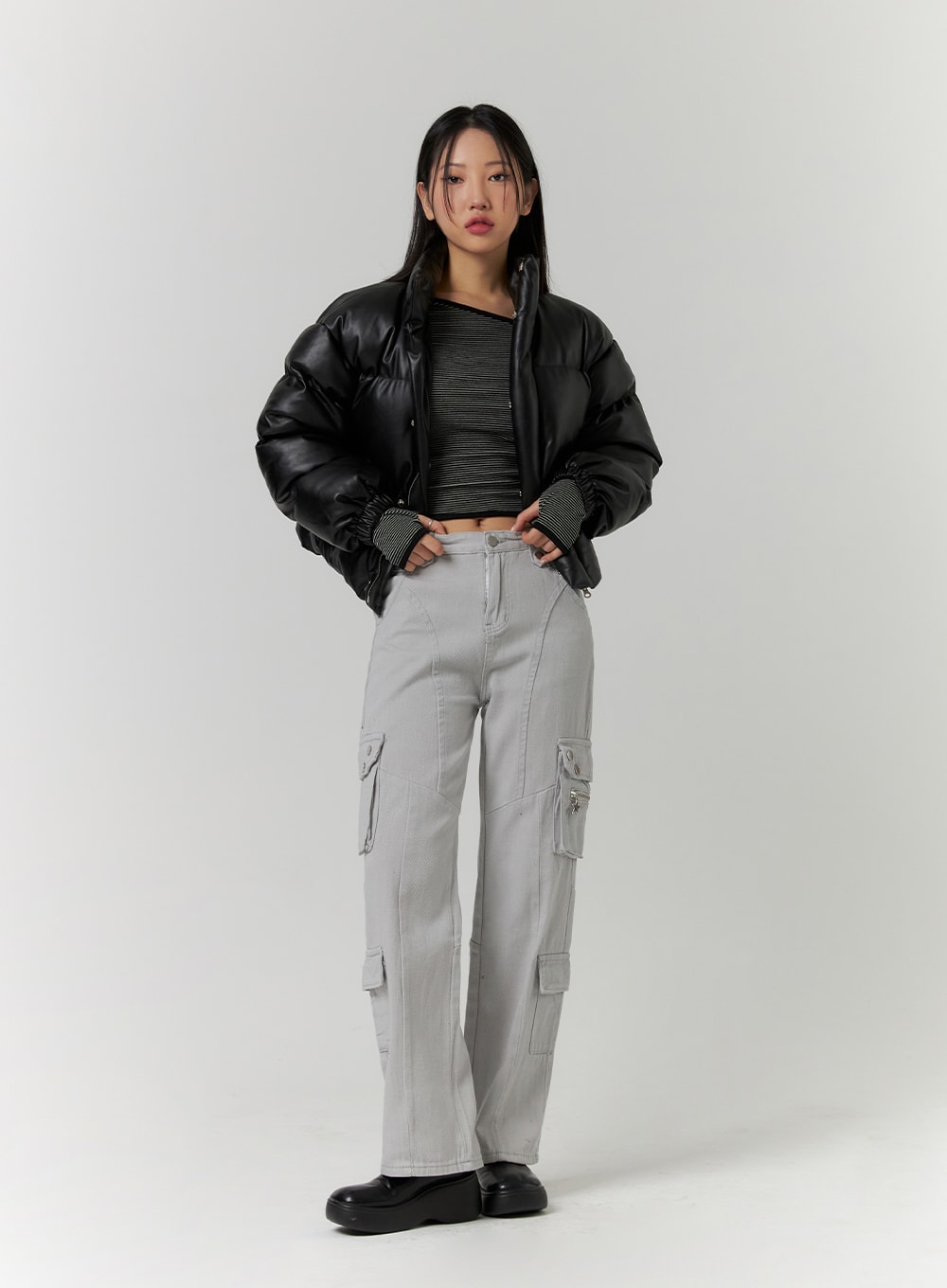 Crop Zip Up Puffer Jacket CD314