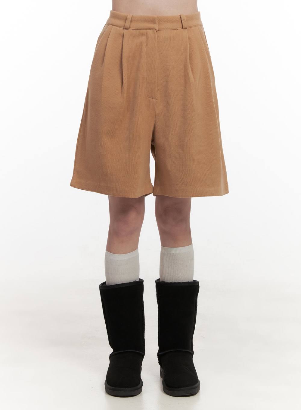 Pintuck Solid Half Pants OD418