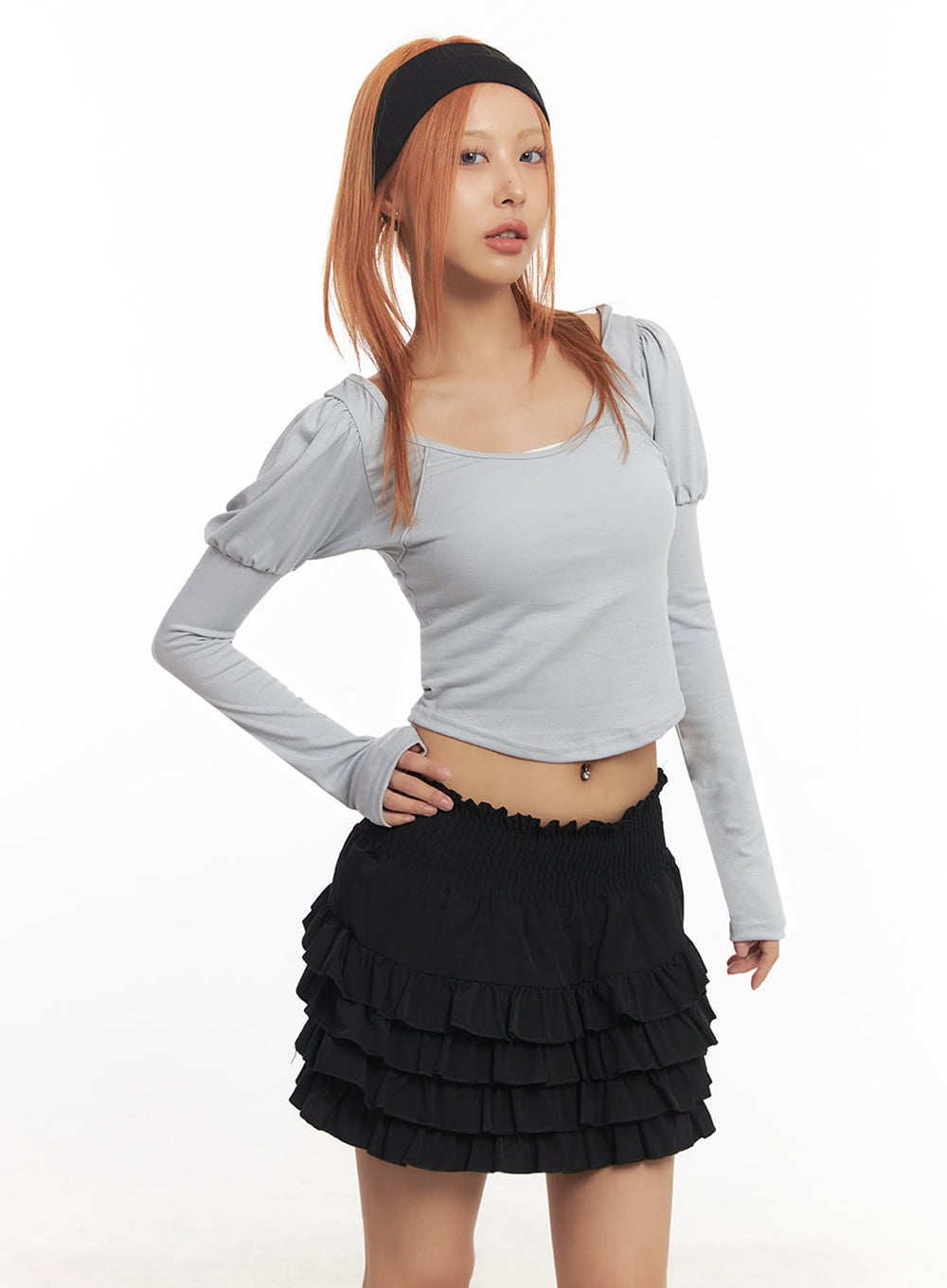 Puff-Sleeve Long Sleeve Top IA515