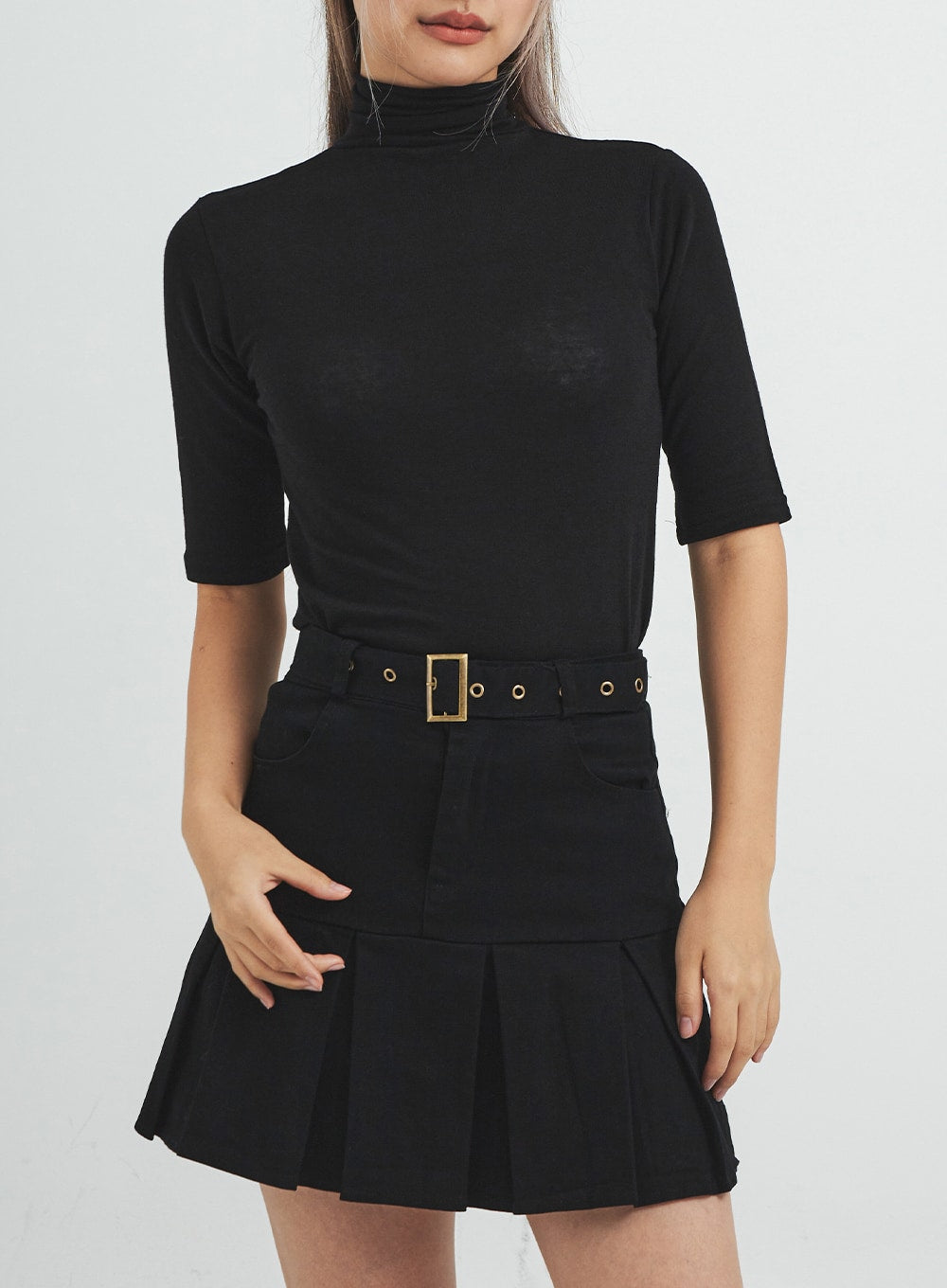 Half Turtleneck Half Sleeve T-Shirt CS15