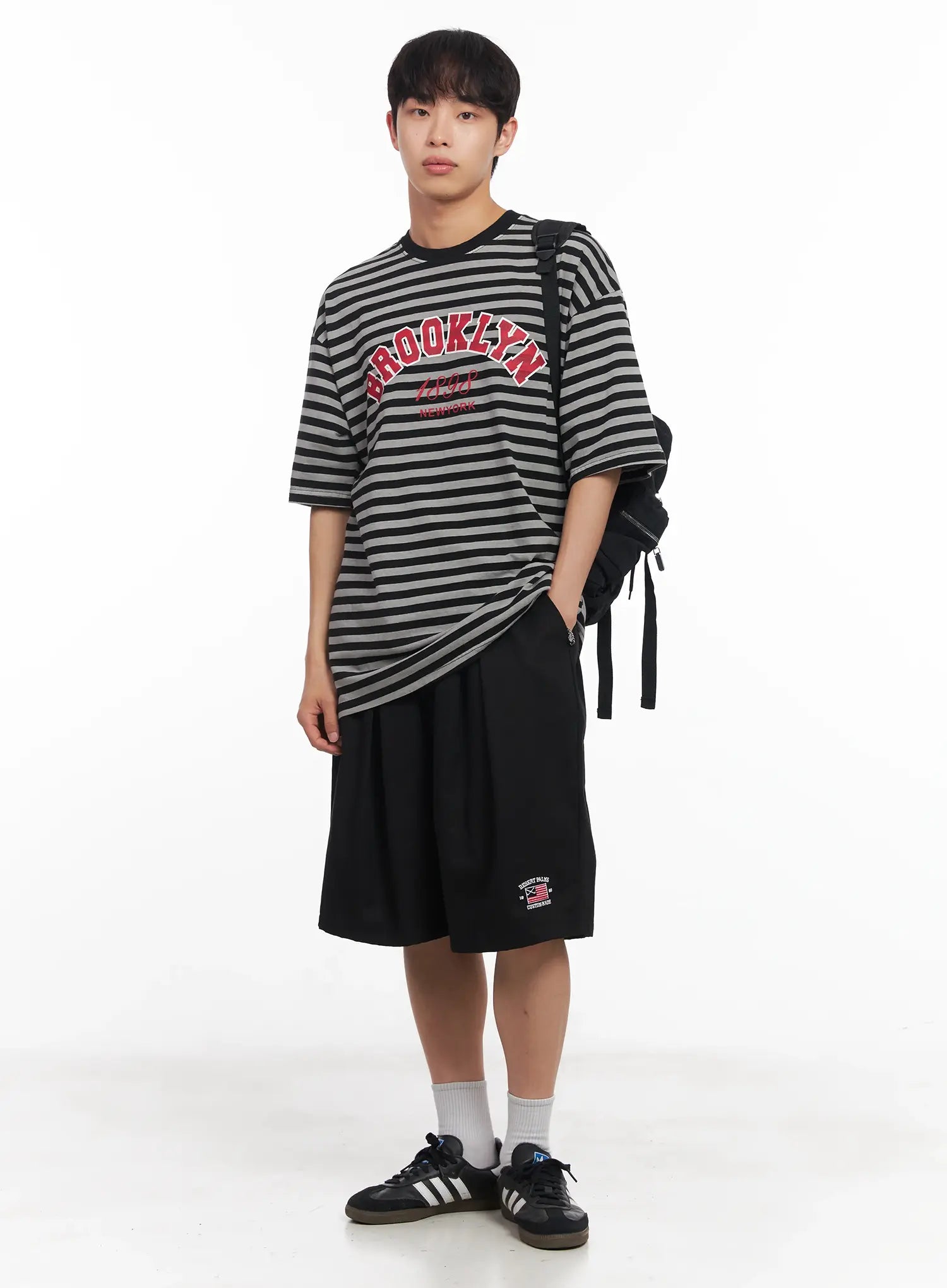 Men's Striped Oversize Tee IU518
