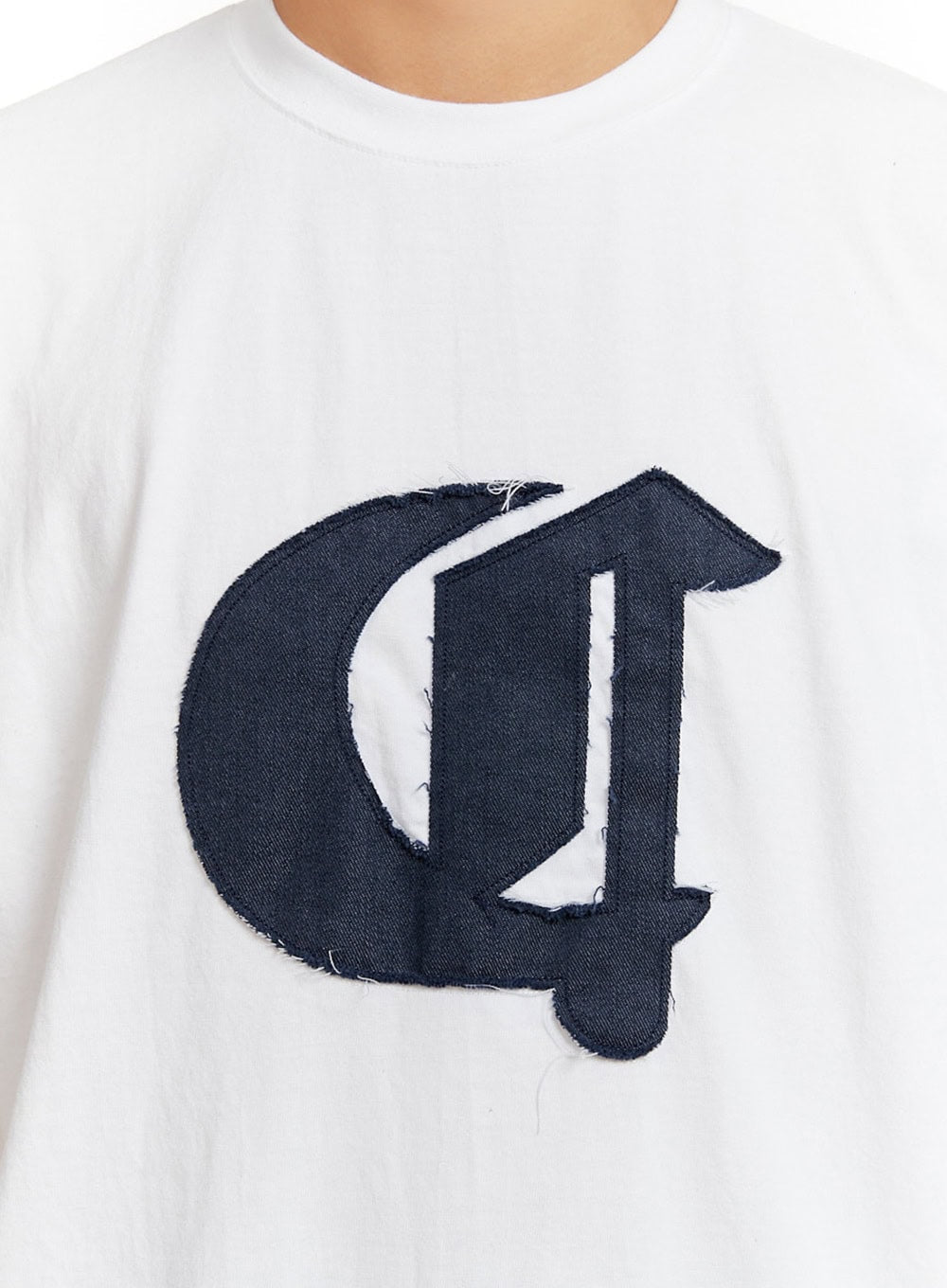 Men's Patchwork Graphic Cotton T-Shirt IU427