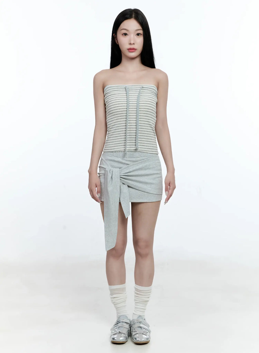 Striped Ribbed Tube Top CG511