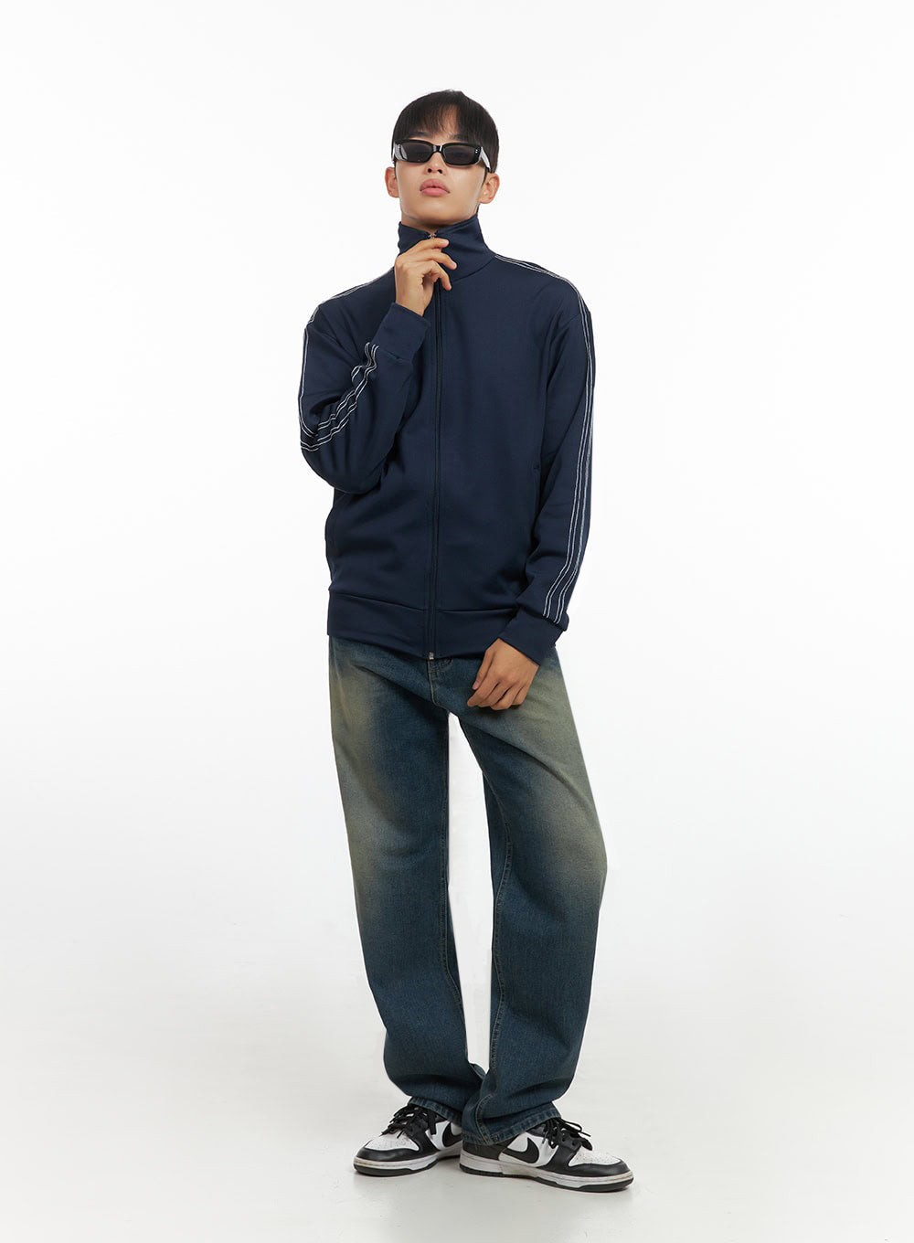 Men's Zip Up Turtleneck Track Jacket IO420