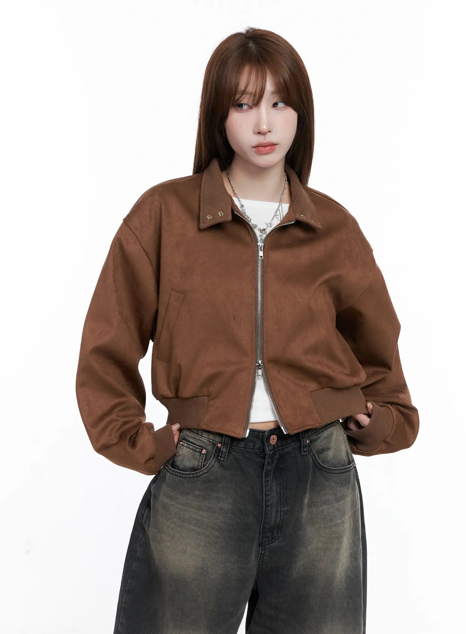 Vicky Suede Two-Way Jumper Jacket CG529