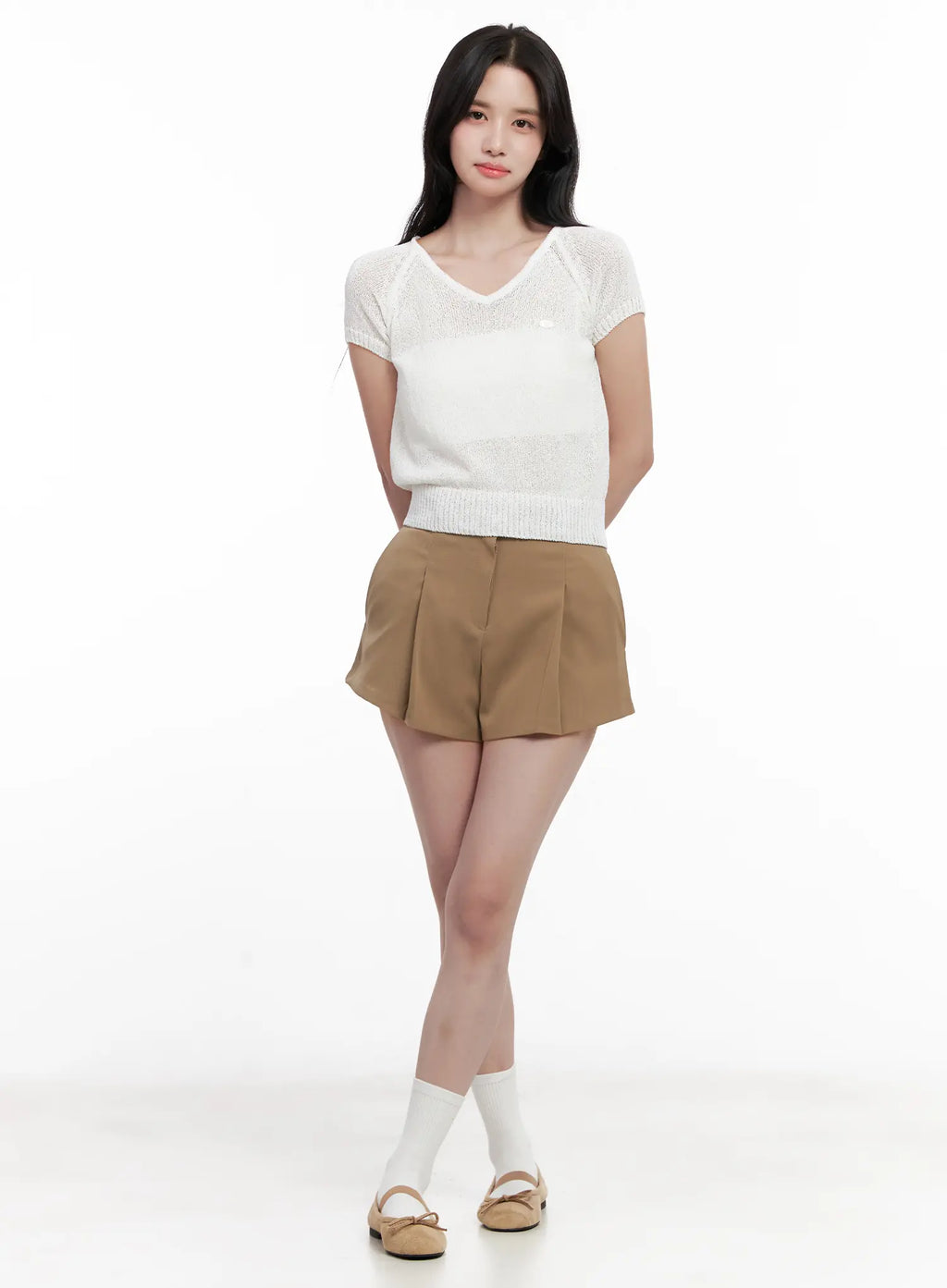 Pleated High-Waist Shorts CL515