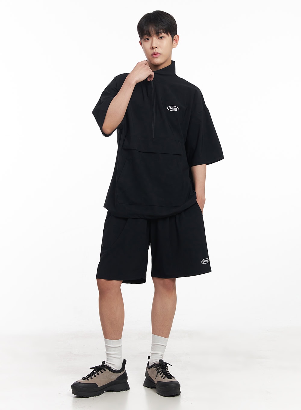 Men's Oversize Half-Zip Windbreaker Top IA525