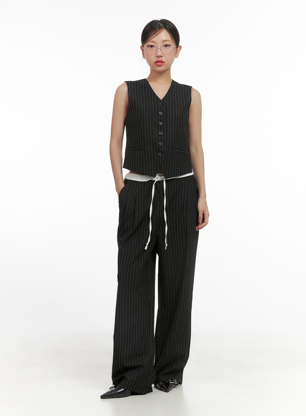 Striped V-Neck Vest CS405