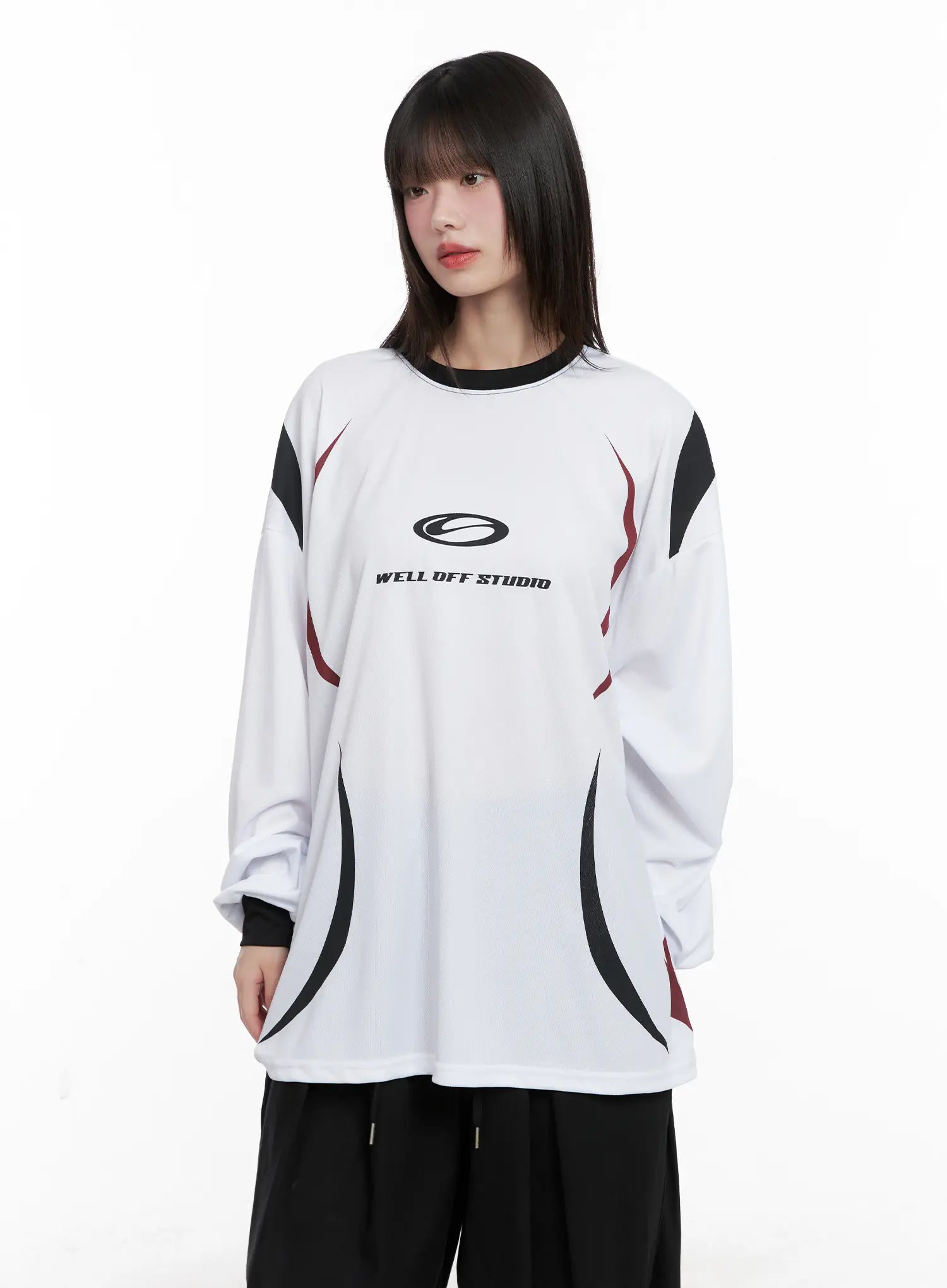 Oversized Graphic Long Sleeve Jersey CG518