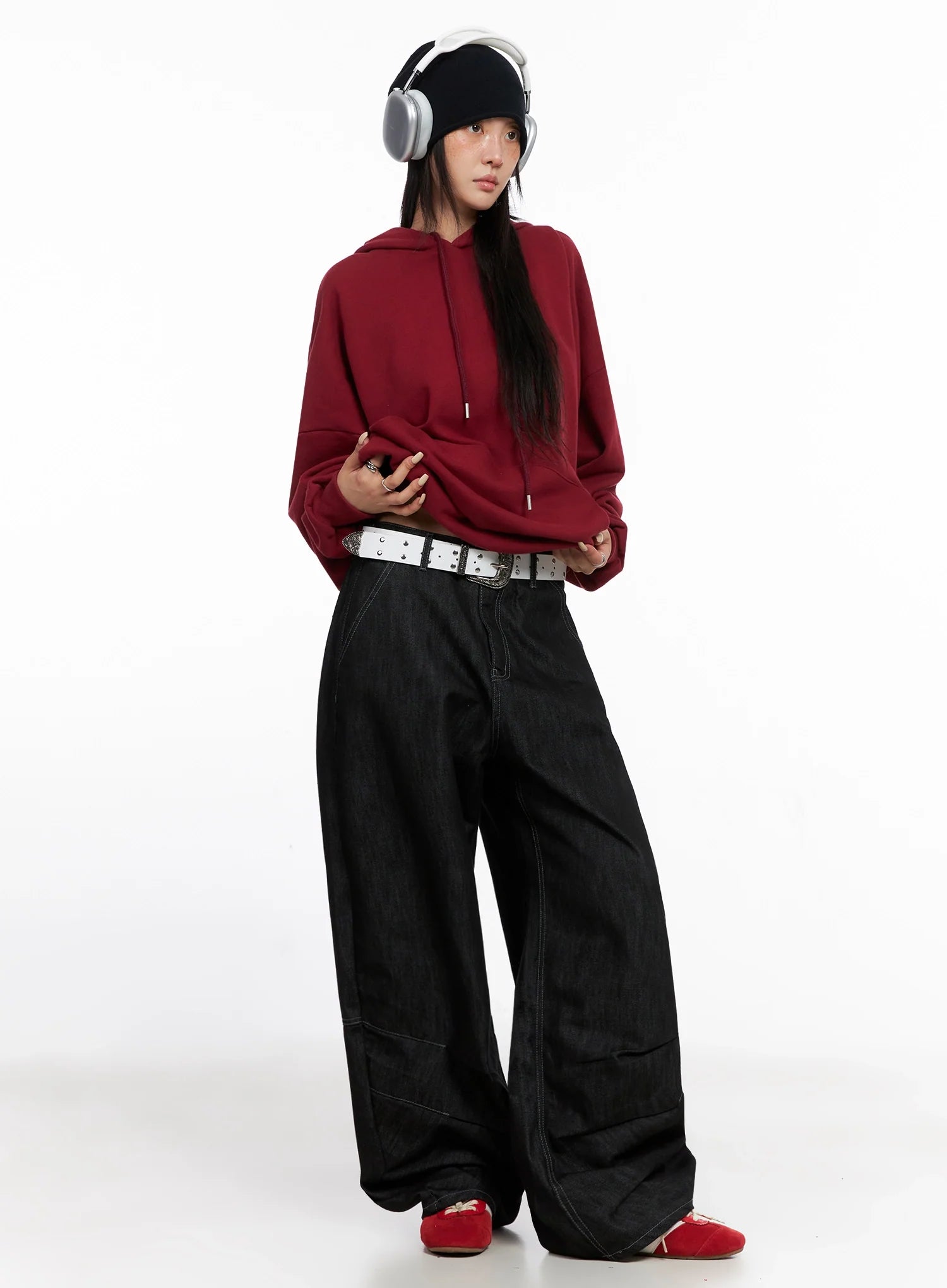 Leyla Pin-Tuck Wide-Leg Jeans IS515