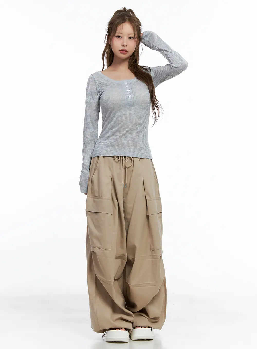 Wide-Leg Cargo Balloon Pants CL514