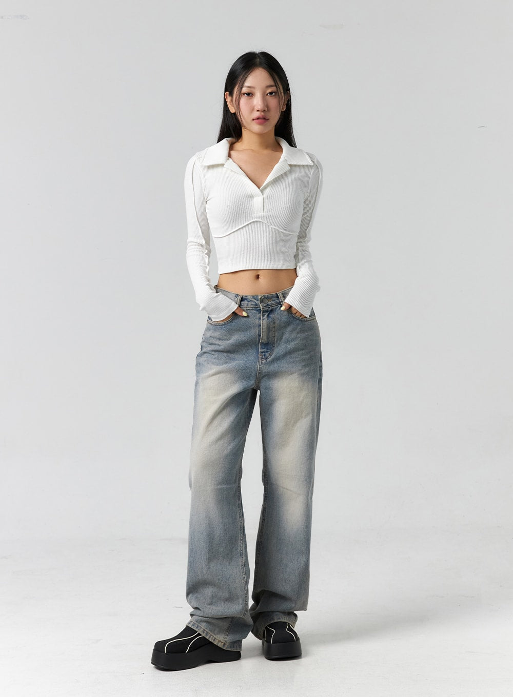 Collar Crop Top CS308