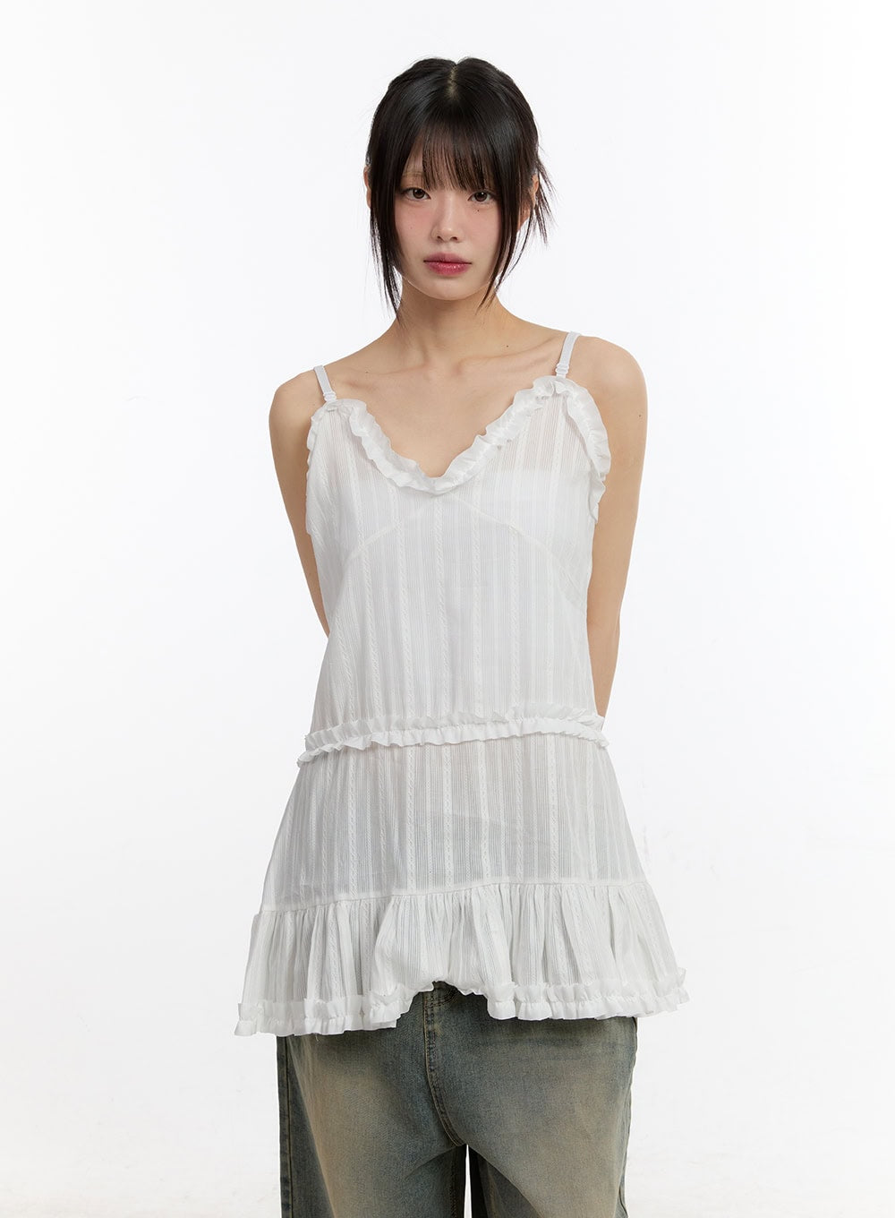 Angel Frill Lace Cami Mini Dress CA508