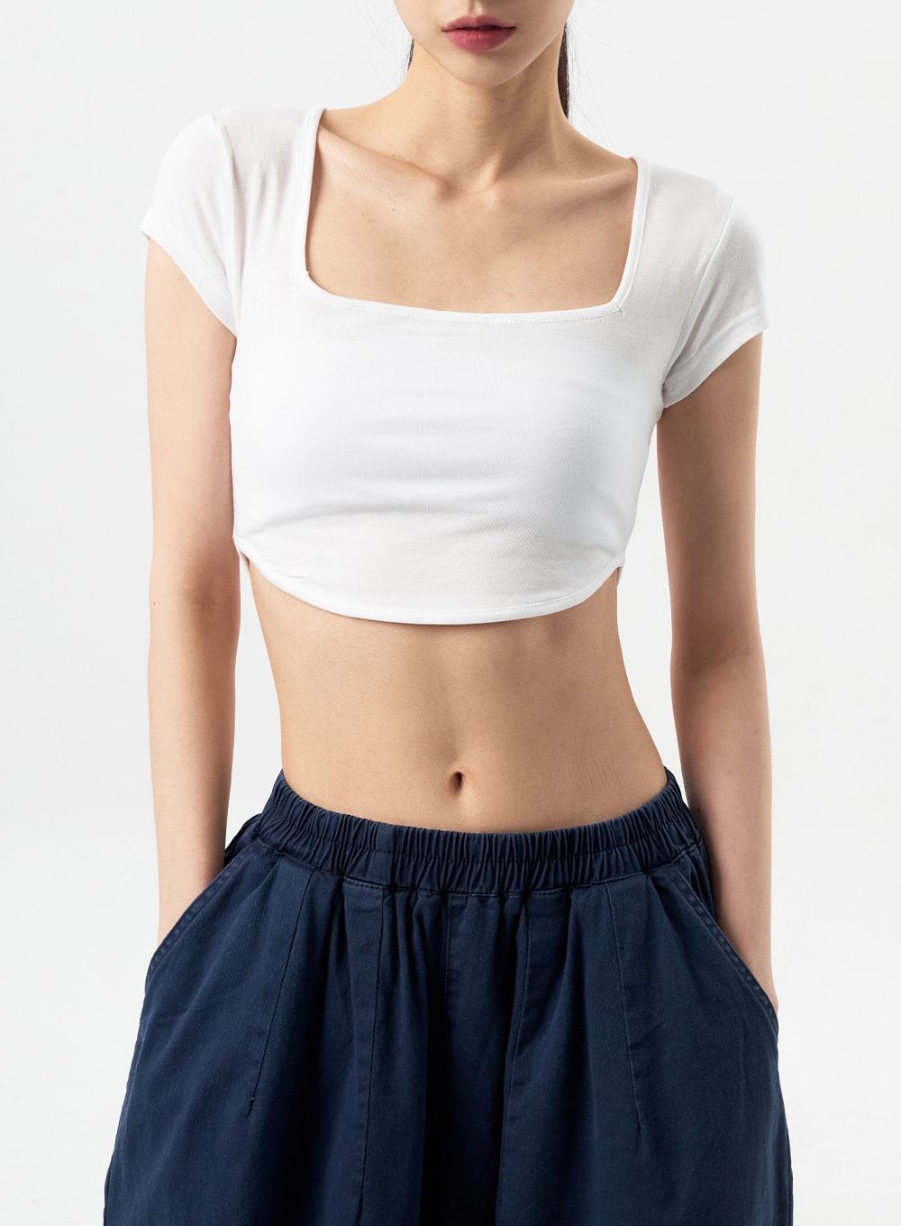 Square Neck Cropped Tee CY312
