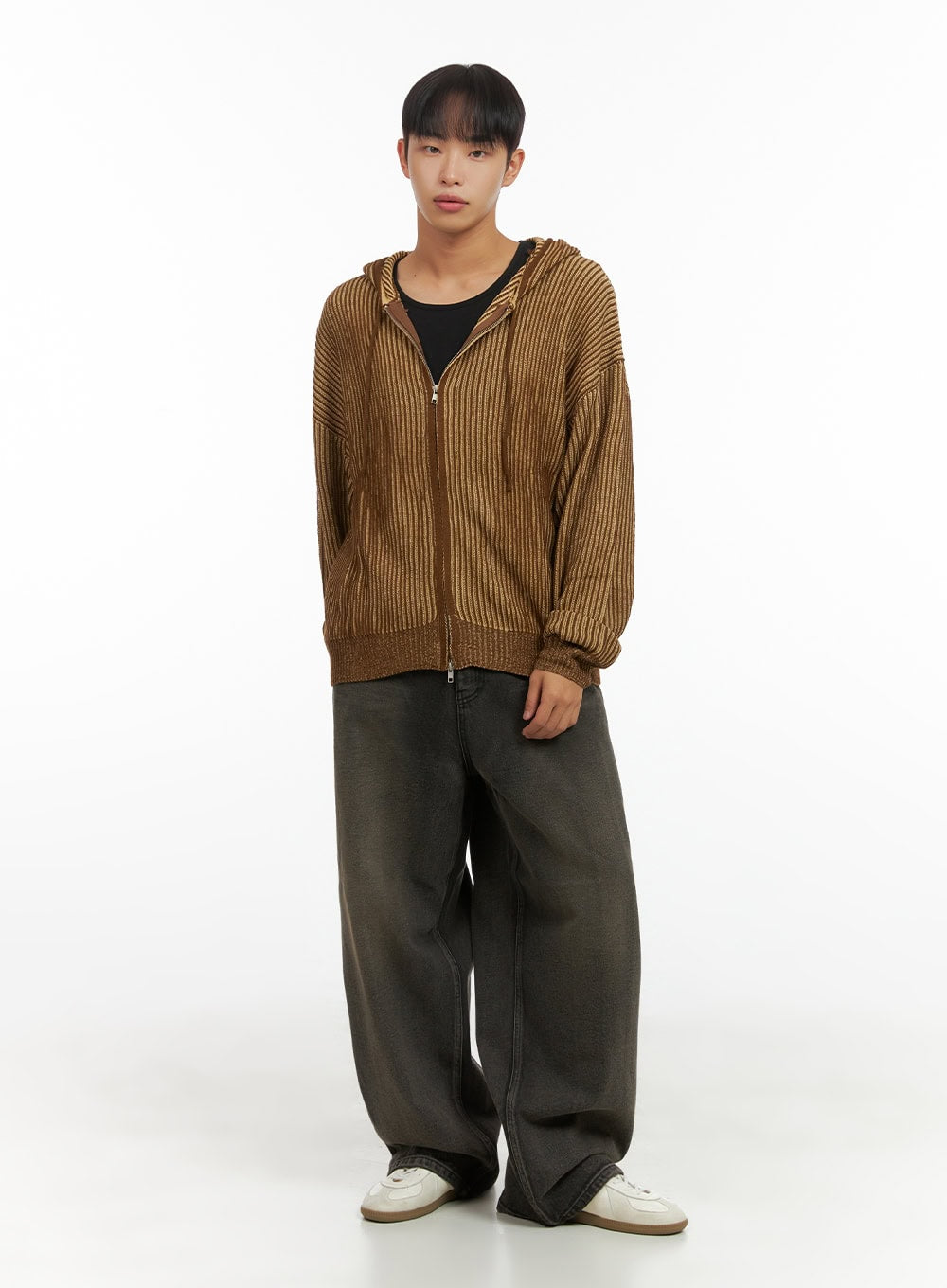 Men's SoftTouch Two Tone Hooded Cardigan CO408