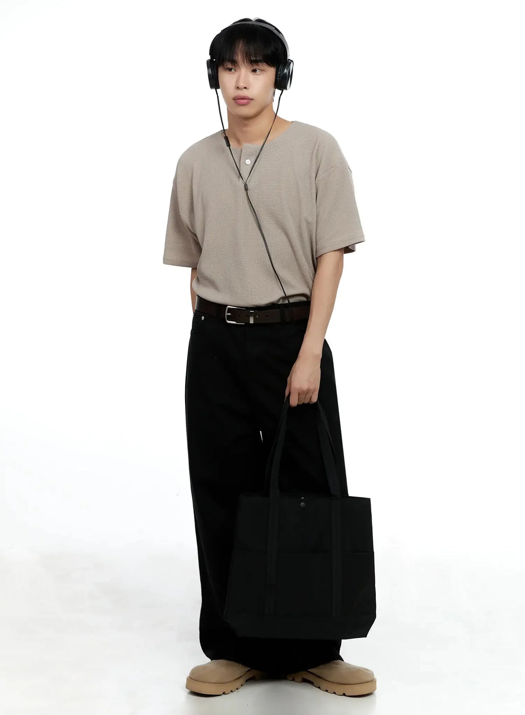 Men's Textured Henley T-shirt IG520