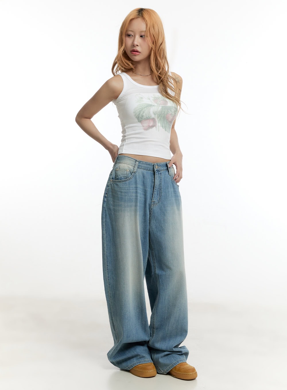 Graphic Ribbed Tank Top CY505