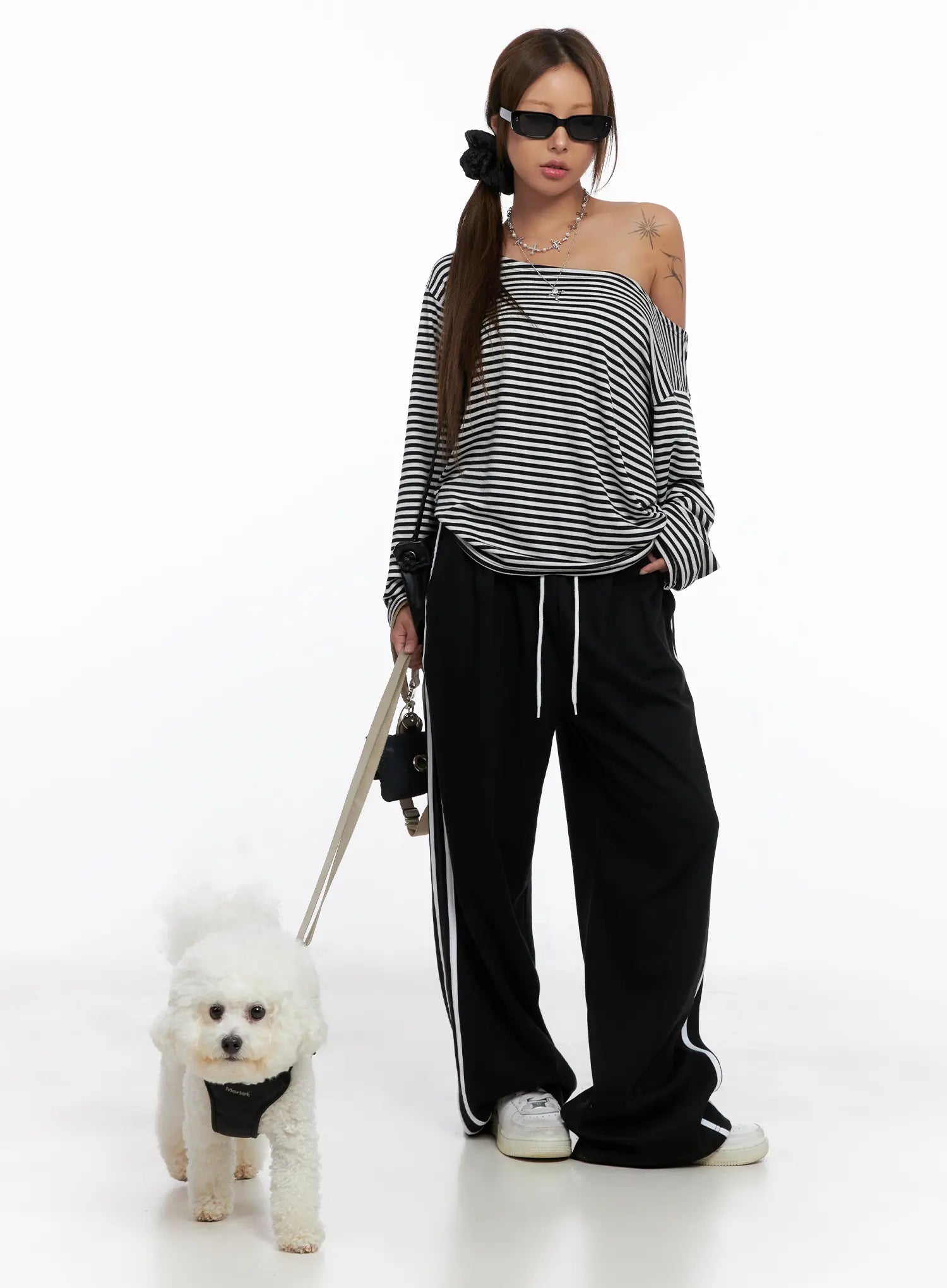 Off-Shoulder Striped Top CS524