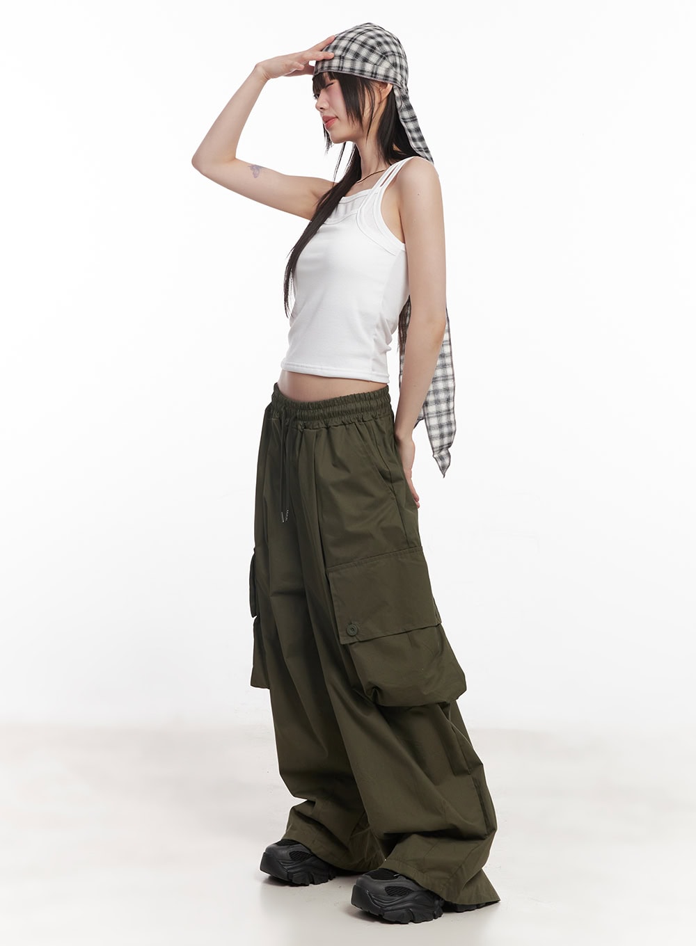 Plaid Print Hair Scarf CY520