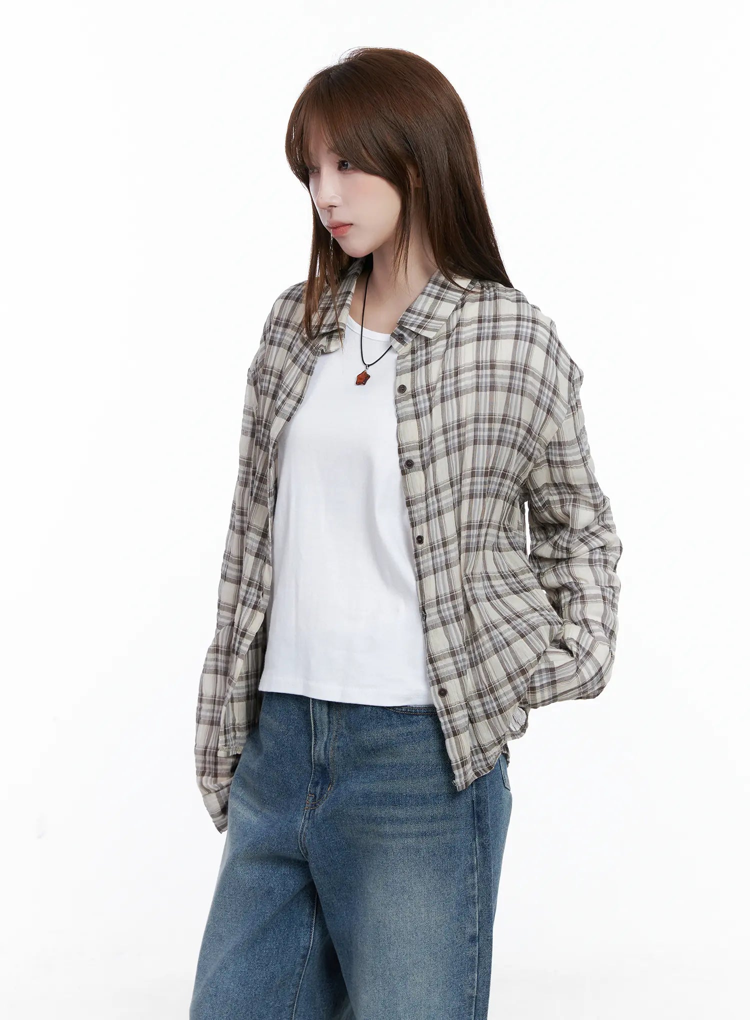 Casual Plaid Button-Up Shirt CG529