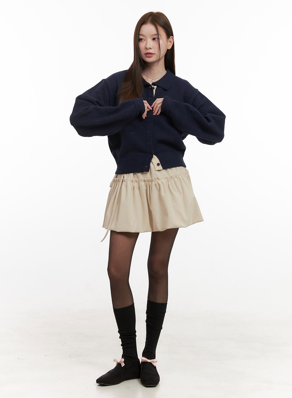 Solid Knit Buttoned Sweater OD418