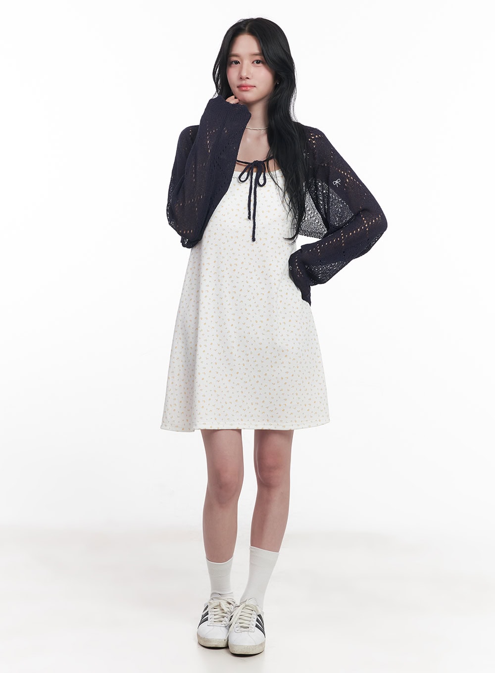 Ribbon Knit Bolero Cardigan CY523