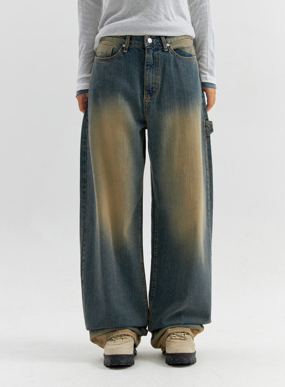 Vintage Wash Wide Leg Jeans CO306
