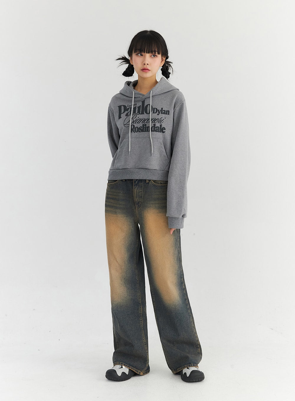 Vintage Washed Wide Leg Jeans CO330