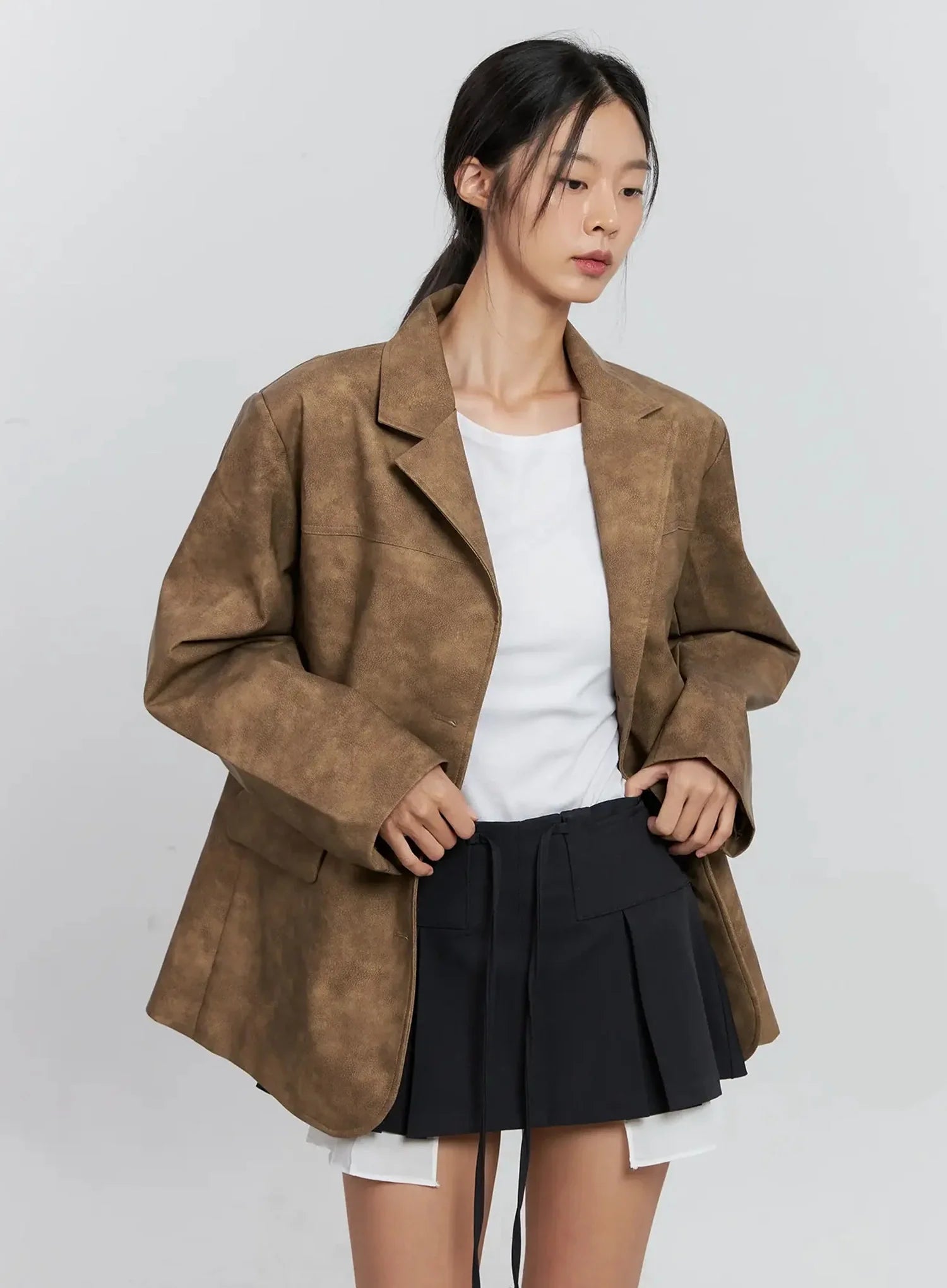 Matte Faux-Leather Jacket IS516